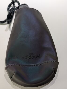 🔵 Adidas Iridescent Black Drawstring Neck Pouch